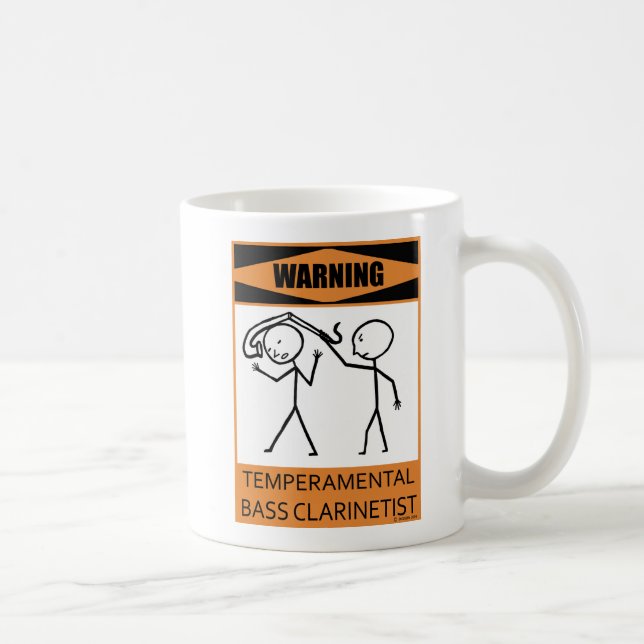 Mug Avertissement Basse temporaire Clarinetist Café Mu (Droite)