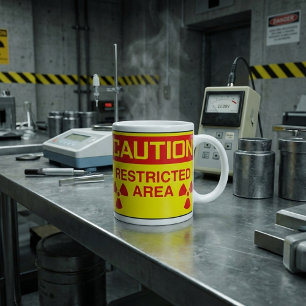 Mug Avertissement de danger de rayonnement dans les zo
