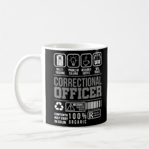 Mug Avertissement de l'agent correctionnel Ligne mince