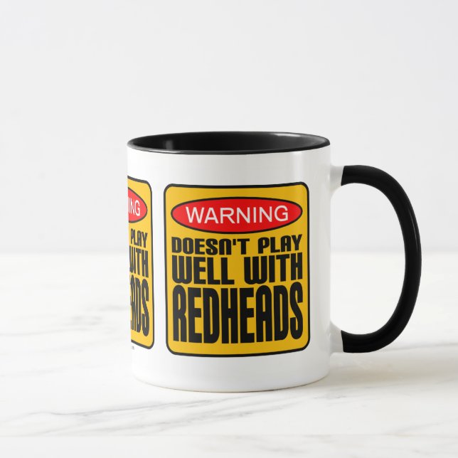 Mug Avertissement : Ne joue pas bien avec les rousses (Droite)