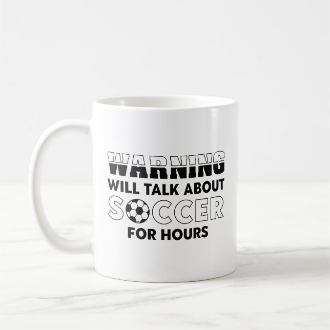 Mug Avertissement Parlera De Football Pendant Des Heur (Gauche)