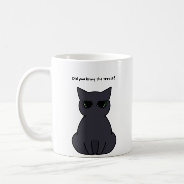 Mug "Avez-vous apporté les friandises ?" Chat drôle (Gauche)