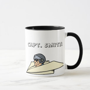 Mug Avion et pilote en papier humoristique