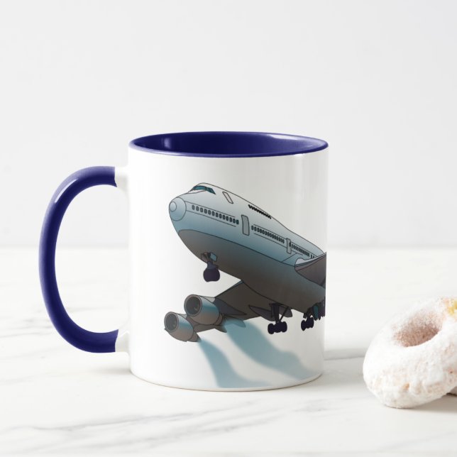 Mug Avion. Jumbo jet. (Avec donut)