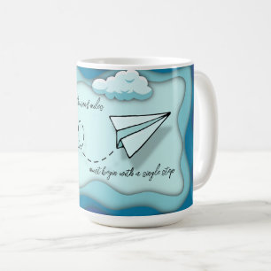 Mug Avion papier Le voyage commence par un seul