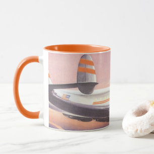 Mug Avion vintage au-dessus de Hudson River, New York