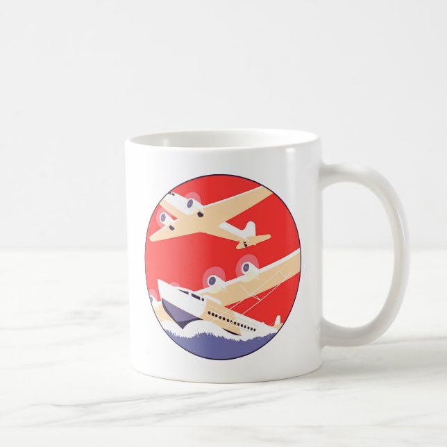 Mug Avion volant Vintage WPA coloré (Droite)