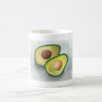 Avocado avec la noix exposée à l'aquarelle
