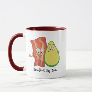 Mug Avocado et Bacon humoristique petit déjeuner Duo C