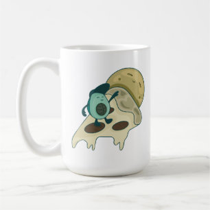 Mug Avocado vert surf sur une tranche de pizza