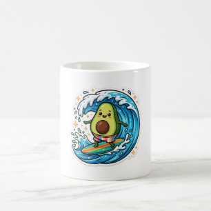 Mug Avocat de surf Kawaii mignon Vague océanique Stick