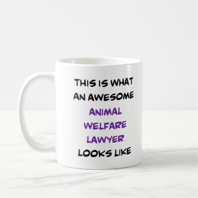 Mug avocat du bien-être animal, génial (Gauche)