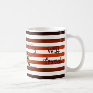 Mug Avoir Saxophone ~ Will Travel ~ Musical Stripes ~