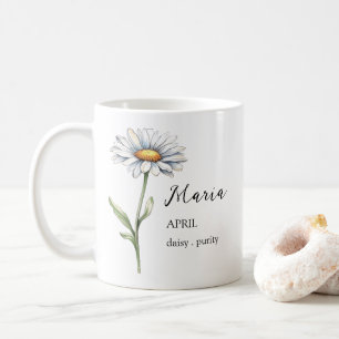 MUG AVRIL DAISY NAISSANCE MOIS DE NAISSANCE NOM CADEAU