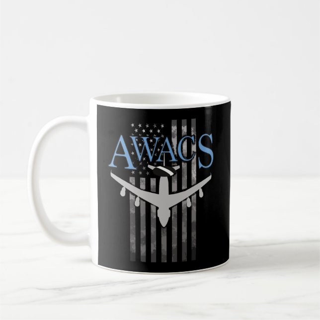Mug Awacs Sur Le Drapeau Faded Us (Gauche)