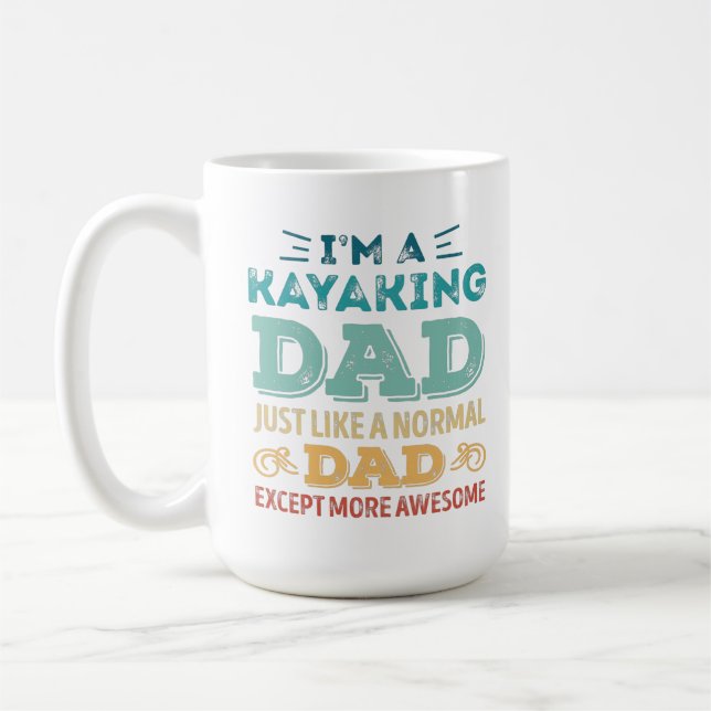 Mug Awesome Kayaking Papa Fête des pères Drôle cadeau (Gauche)