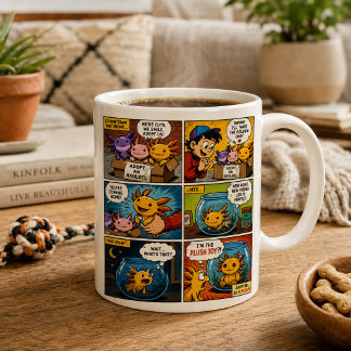 Mug Axolotl drôle adopté comme bande dessinée de jouet