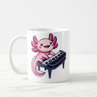 Mug Axolotl jouant du piano Axolotls Musicien Musique