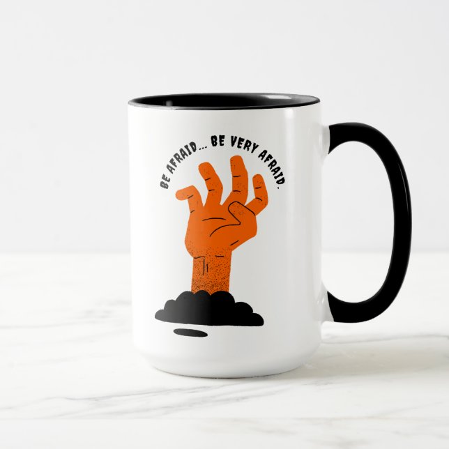 Mug Ayez Peur Déplaisant Orange Main Noir Sol Hallowee (Droite)