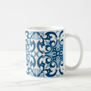 Mug Azulejo Fleur de Lis Style Pattern