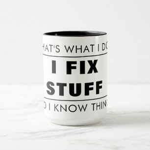 MUG B&W C'EST CE QUE JE FAIS, JE REMPLACE LES CHOSES E