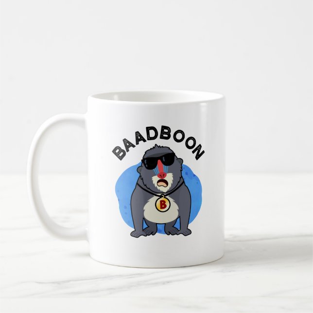 Mug Baadboon Funny Bad Baboon Pun (Gauche)