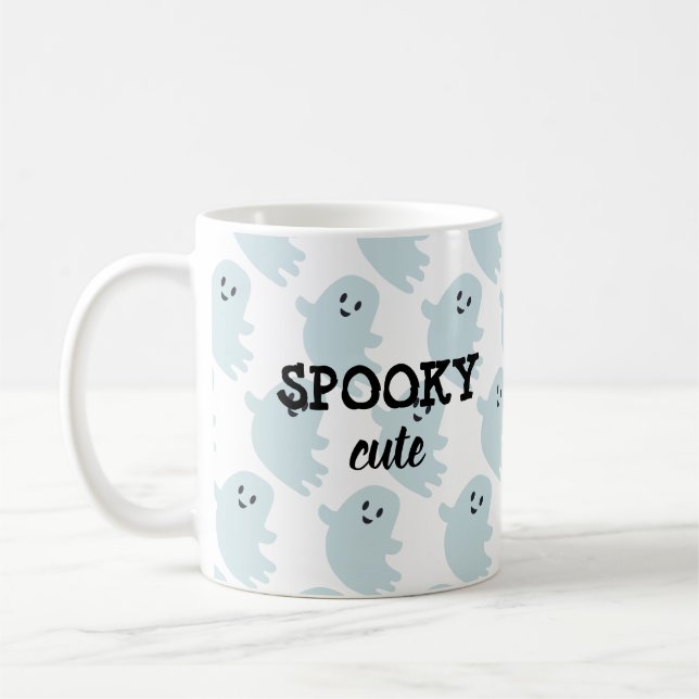 Mug Baby Blue Ghost Halloween Éffrayant mignonne (Gauche)