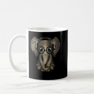 Mug Baby Elephant DJ Portant Casque & Lunettes Cadeau