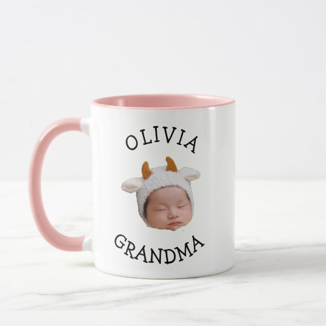 Mug Baby Face Dady Gift Grandma Birthday Custom Face  (Gauche)