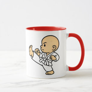 Mug Baby Karateka in Aktion. Tasse