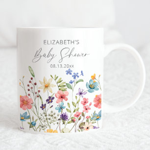 Mug Baby shower de jardin papillon fleur sauvage