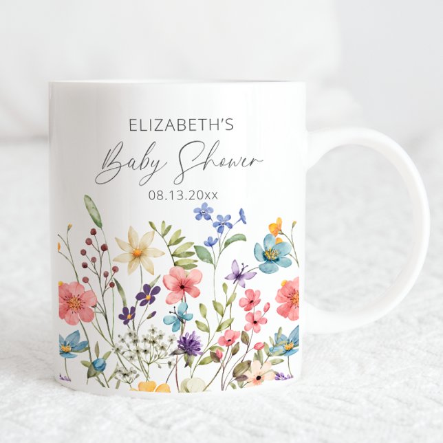 Mug Baby shower de jardin papillon fleur sauvage (Créateur téléchargé)