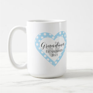 Mug Baby shower personnalisé Polkadot blanc sur bleu