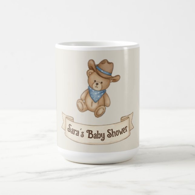 Mug Baby shower rustique Cowboy Watercolor Boy (Centre)