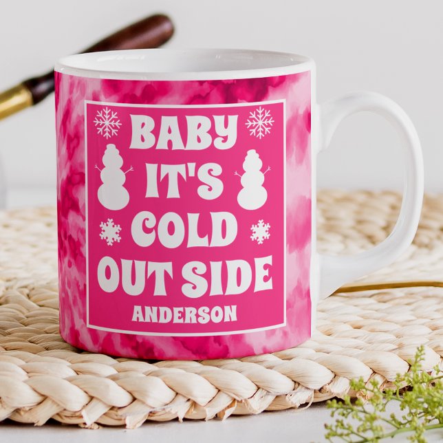 Mug Baby Son Froid Dehors Pink Tie Dye Holiday (Créateur téléchargé)