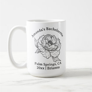 Mug Bachelorette Mois de naissance Fleur Novembre Peon