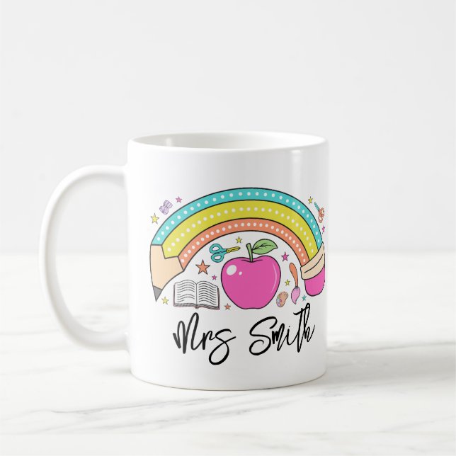 Mug back School Rainbow Teacher Life (Gauche)