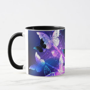 Mug Background with Night Butterflies