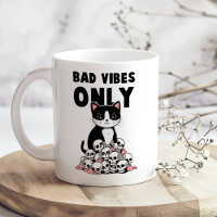 "Bad Vibes Only" Drôle chat en colère