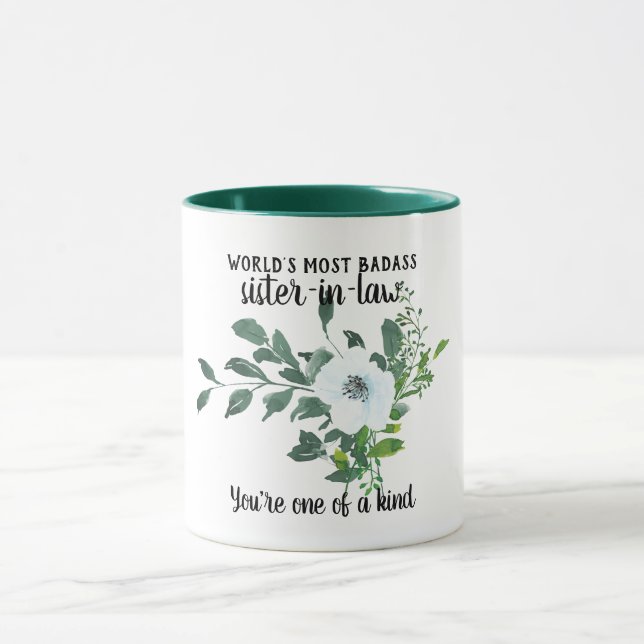 Mug BADASS Soeur-en-Belle Cadeau - L'une des fleurs de (Centre)