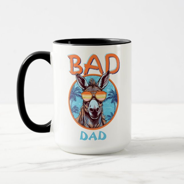 Mug Badass Tropical Papa Pun Happy Donkey Exotic Vibes (Gauche)