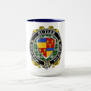 Mug Badge de Bouclier Irlandais Butler Personnalisé