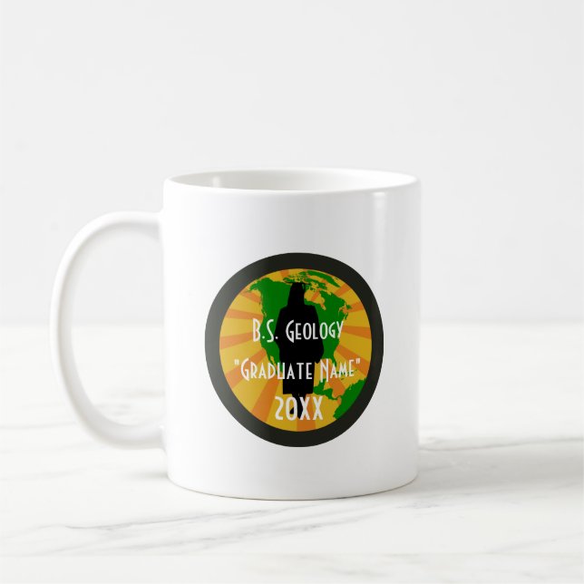 Mug Badge de diplômé en géologie (Femme) (Gauche)
