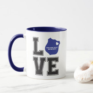 Mug Badge de police personnalisé Cœur d'amour