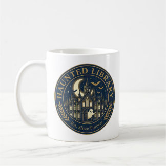 Mug Badge fantôme d'Halloween de la bibliothèque hanté