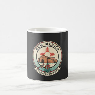 Mug Badge Rétro Nouveau-Mexique Terre d'Enchantement