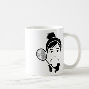 Mug Badminton Girl Cartoon Style Shuttle Player Pour G