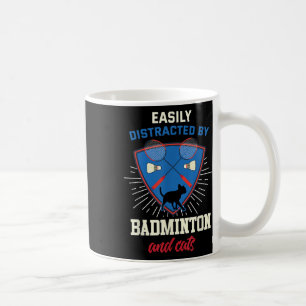 Mug Badminton Shirt Funny Amoureux des chats Joueur de