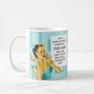 Mug Baguette à lèvres pour femme de ménage rétro drôle
