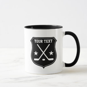 Mug Baguettes de hockey sur glace personnalisées et lo
